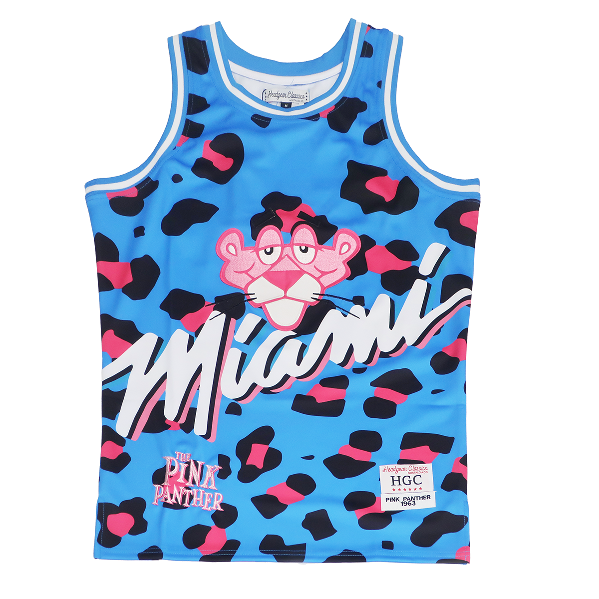 Pink Panther Miami Men's Headgear Classics Embroidered Basketball Jersey  (Large, Black)