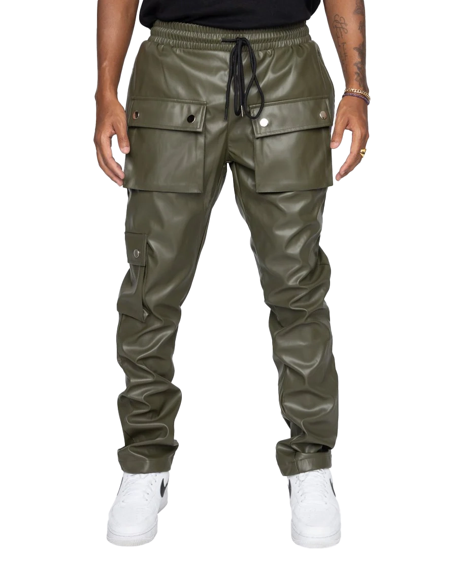 EPTM PLEATHER CARGO PANTS OLIVE - EPTM014