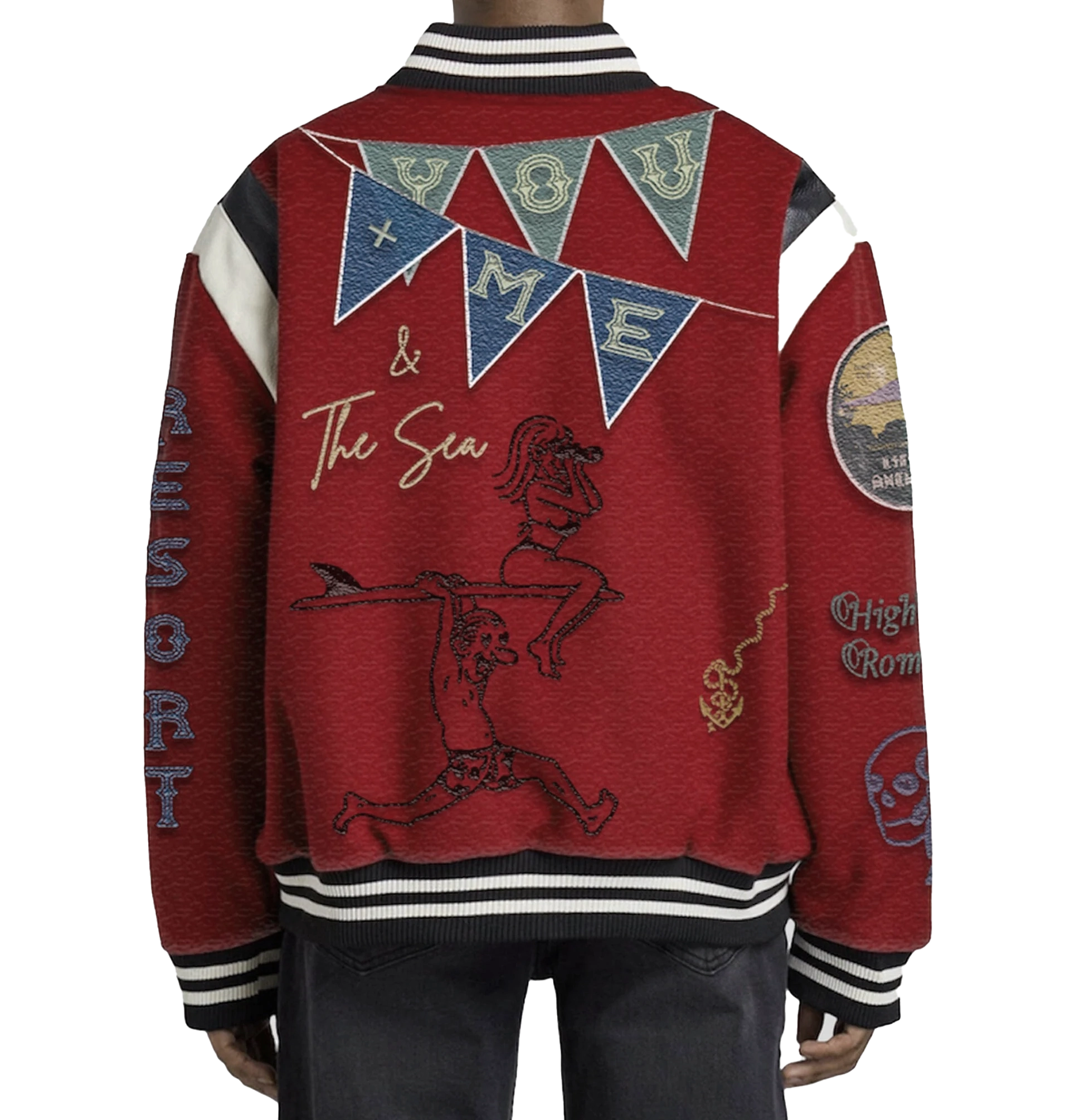 LIFTED ANCHOR VARSITY JACKET RED - LAHL23-37