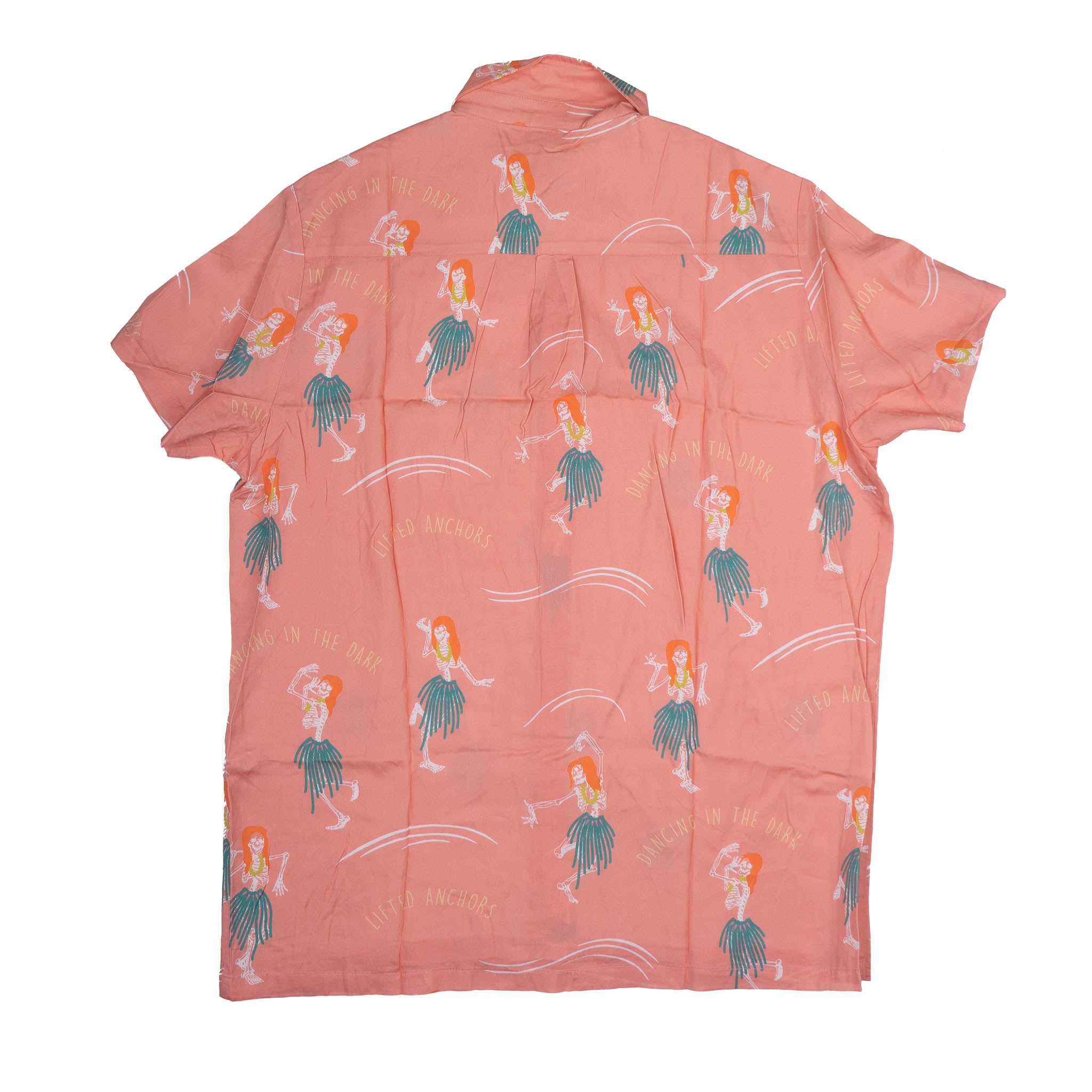 LIFTED ANCHORS SHORT SLEEVE BUTTON DOWN SALMON- LASM121-32