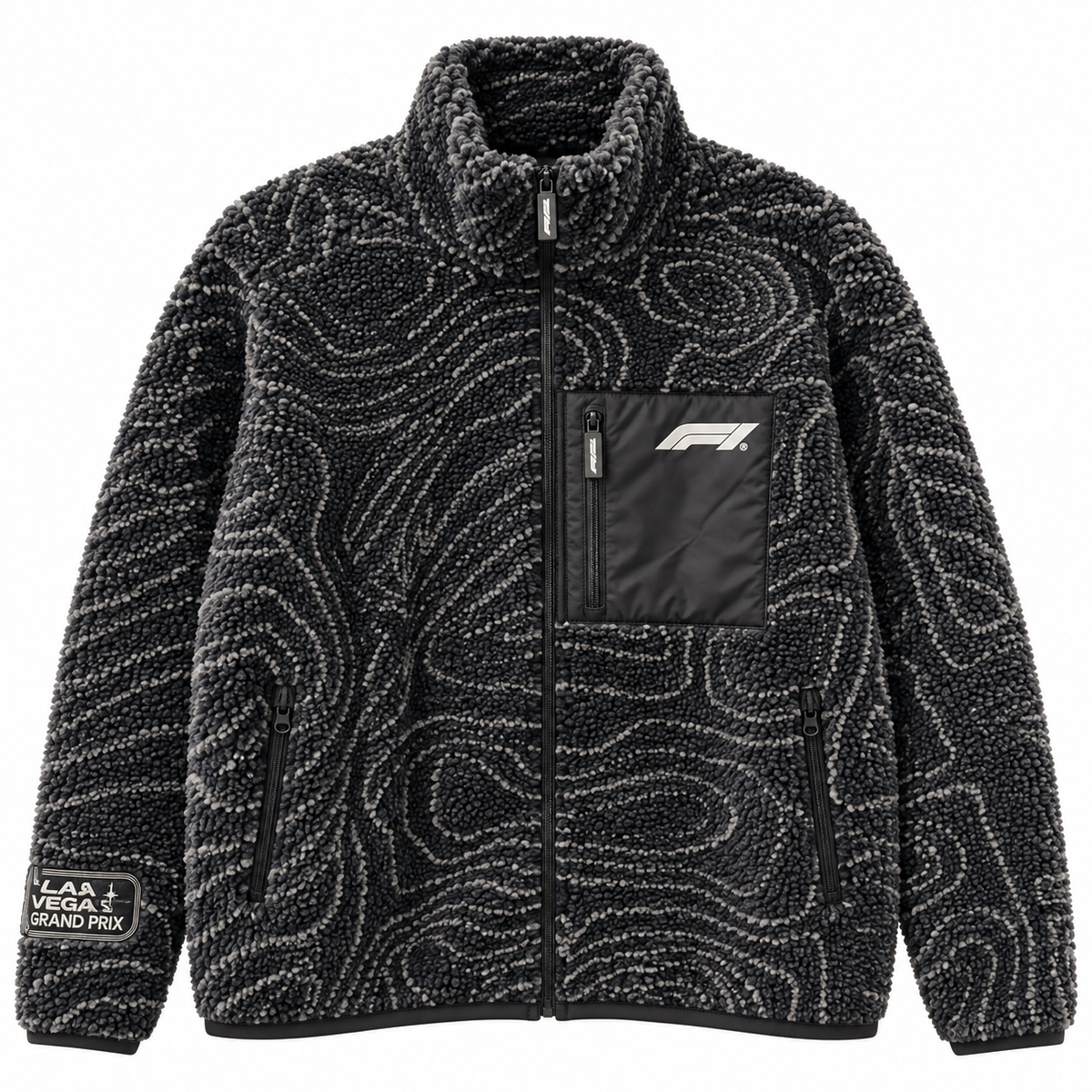 FORMULA 1 SHERPA ZIP JACKET BLACK -LVGP AOP