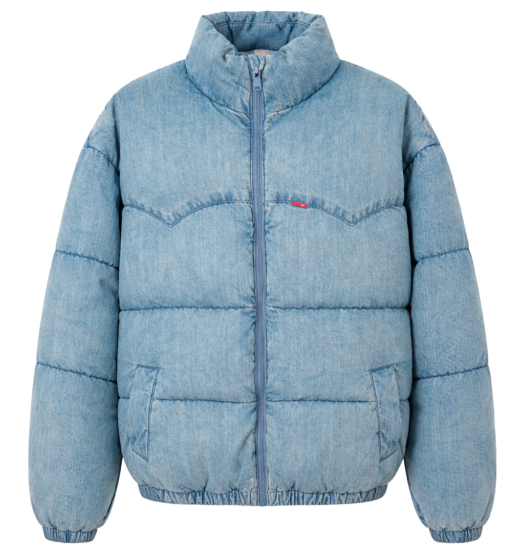 LEVIS DENIM PUFFER BOMBER JACKET BLUE - A0726-0003