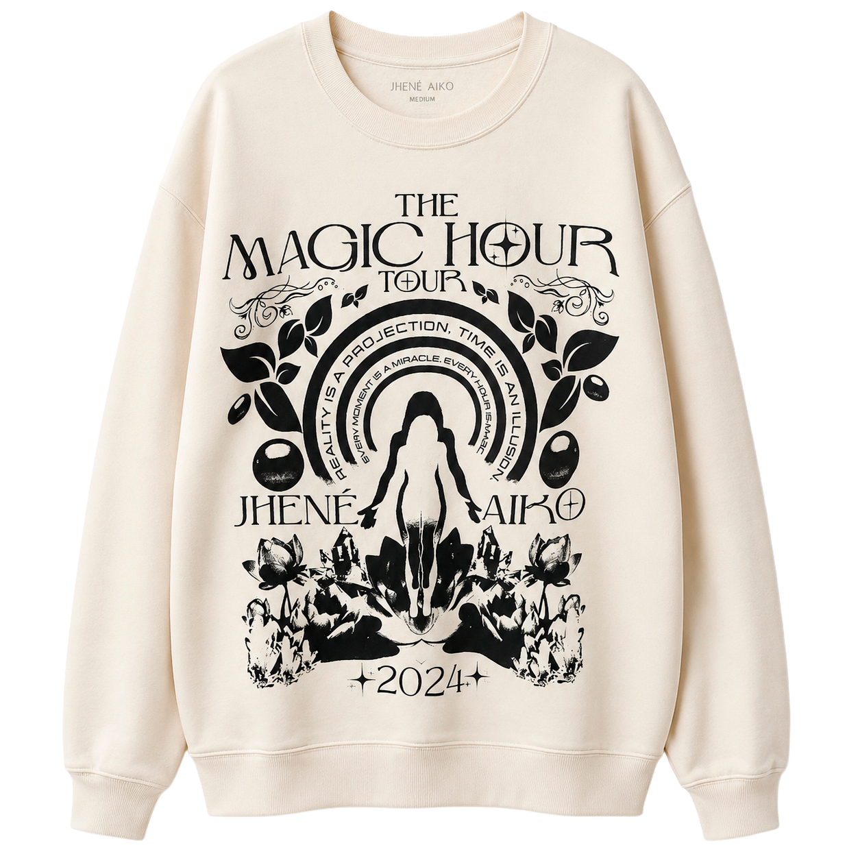 LICENSED JHENE AIKO CREWNECK BONE - MAGIC HOUR