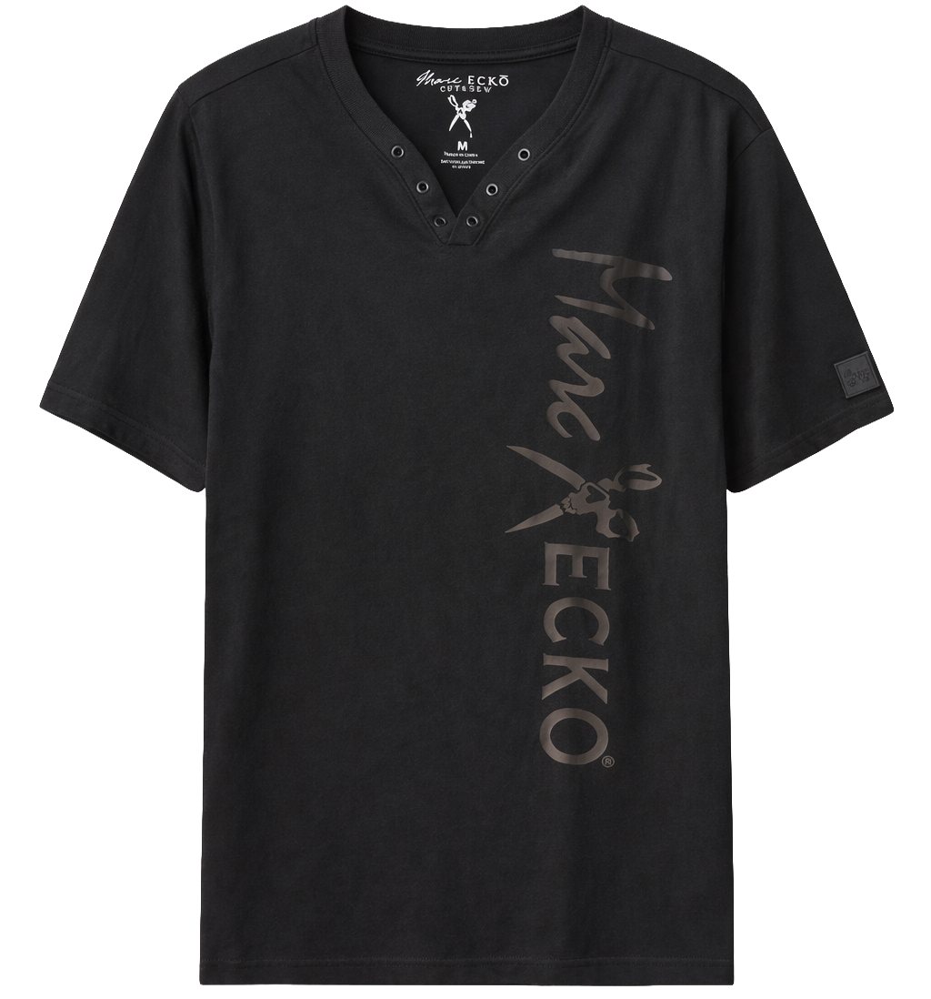 MARC ECKO S/S V-NECK T-SHIRT BLACK - MK8EO002S4