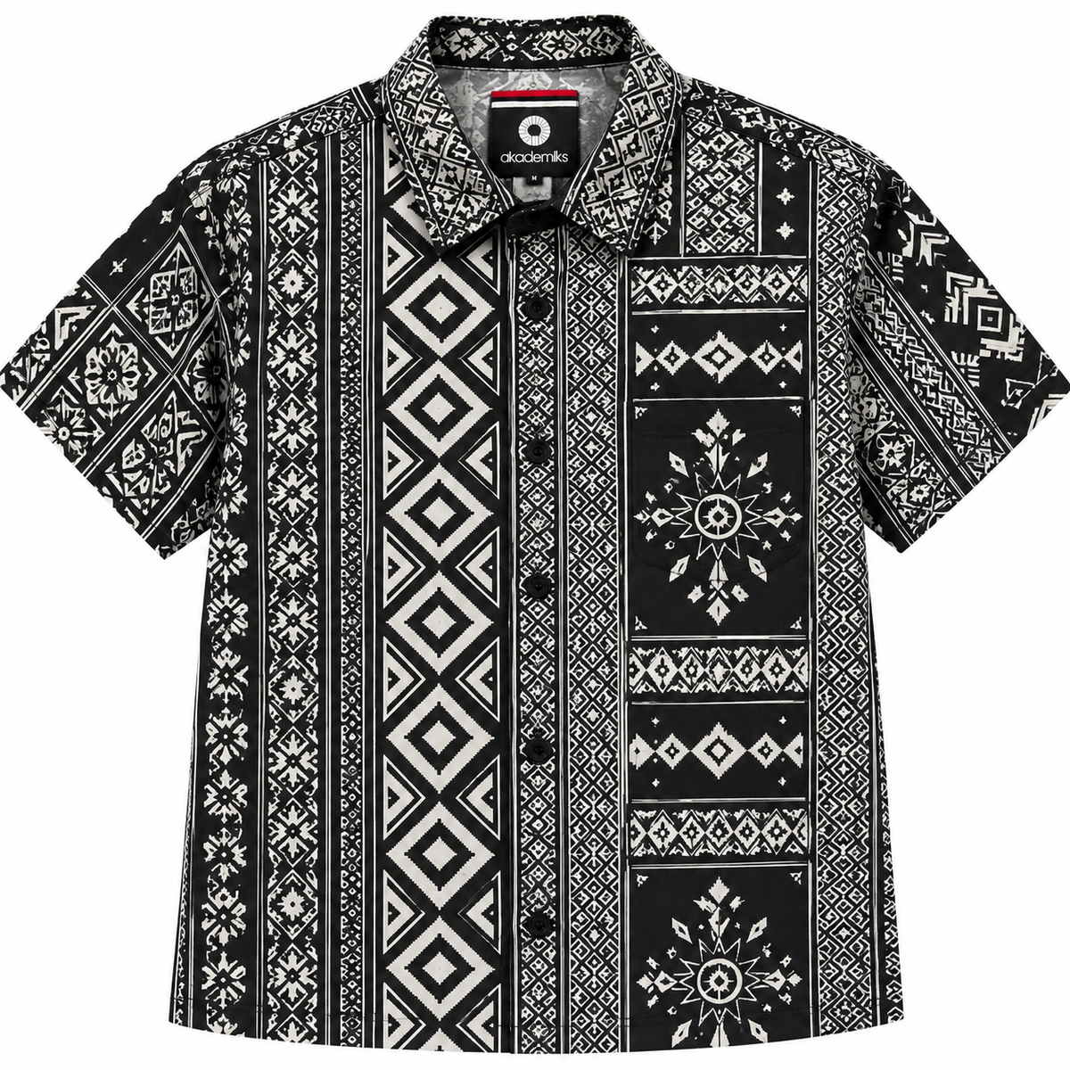 AKADEMIKS S/S BUTTON-DOWN SHIRT BLACK - A13SW21