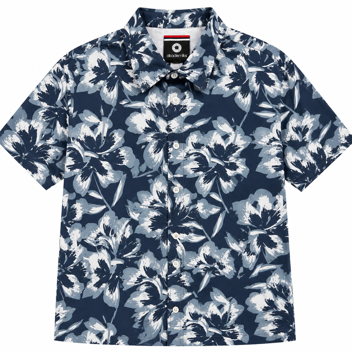 AKADEMIKS S/S BUTTON-DOWN SHIRT NAVY - A13SW14