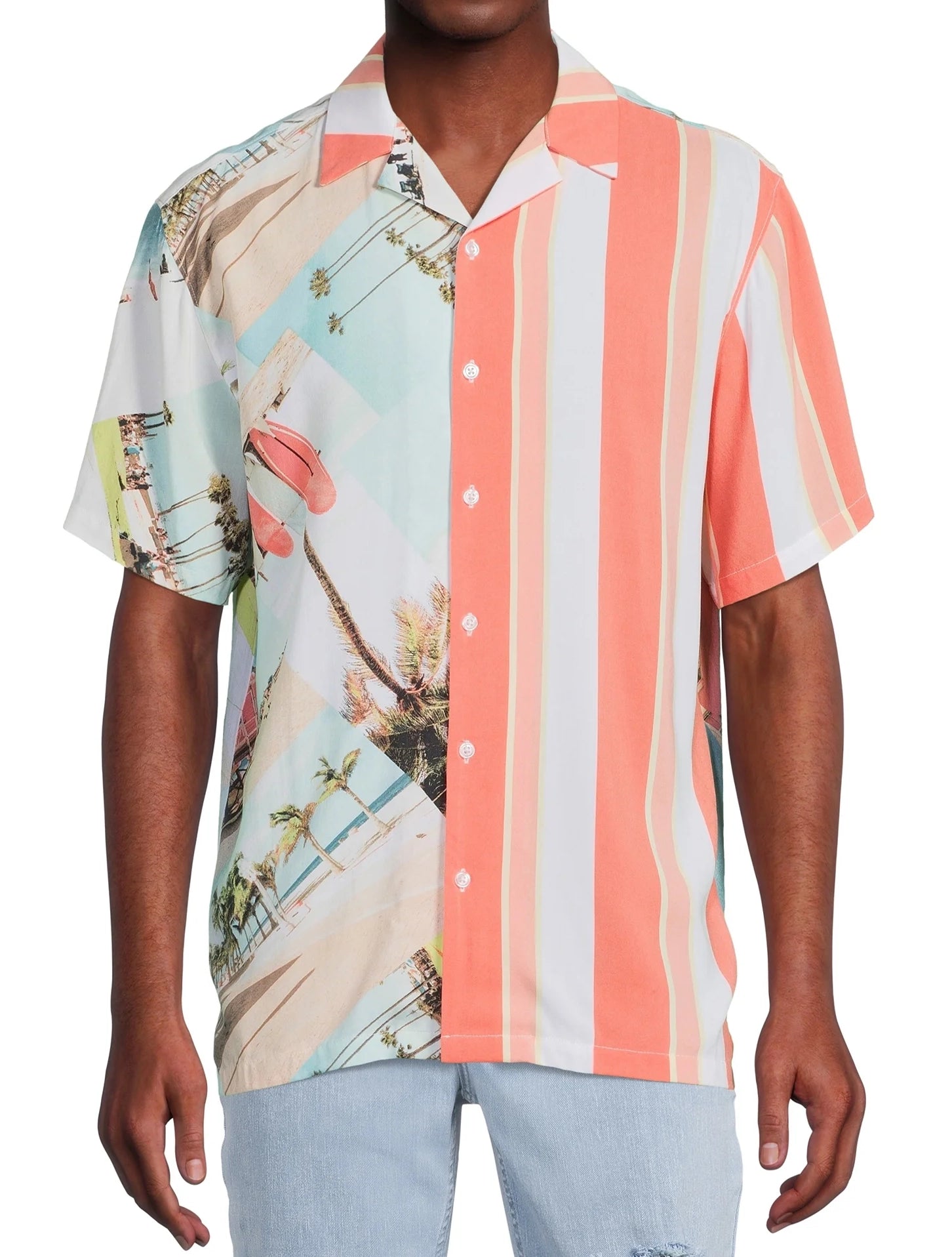 NO BOUNDARIES S/S BUTTON DOWN SALMON BEACH - NB23100073079B