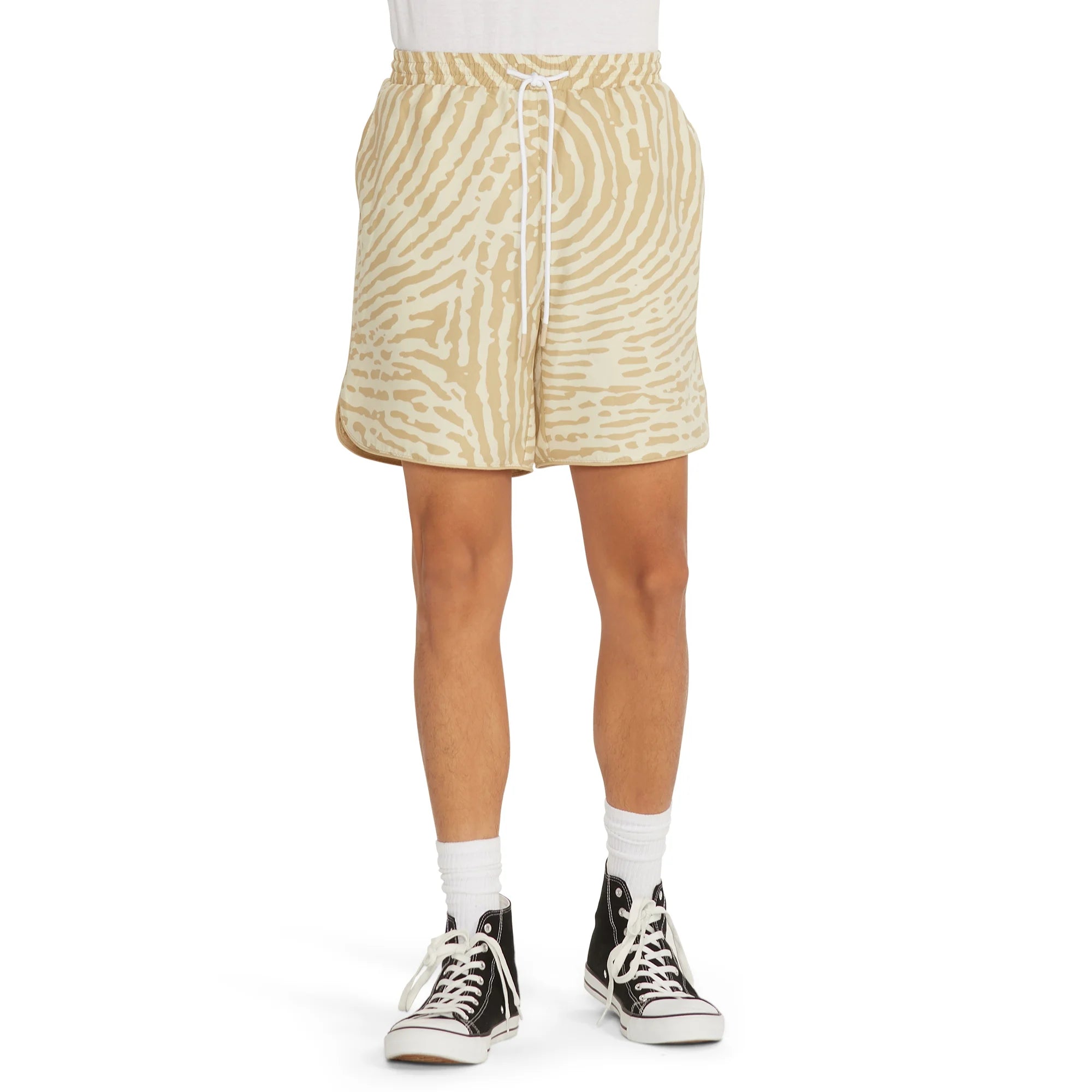 NO BOUNDARIES PRINTED SWIM SHORTS TAN OAK FINGERPRINT - NB15100133578B