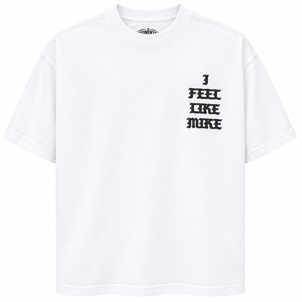 AUTHENTIC LEGENDS PUFF-PRINT T-SHIRT WHITE/BLACK - FEEL LIKE MIKE