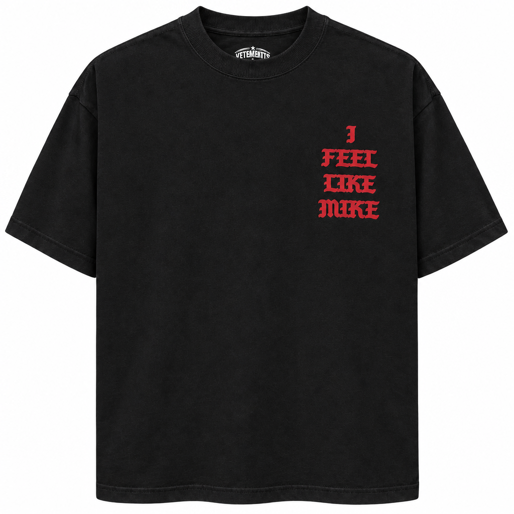 AUTHENTIC LEGENDS PUFF-PRINT T-SHIRT BLACK/RED - FEEL LIKE MIKE