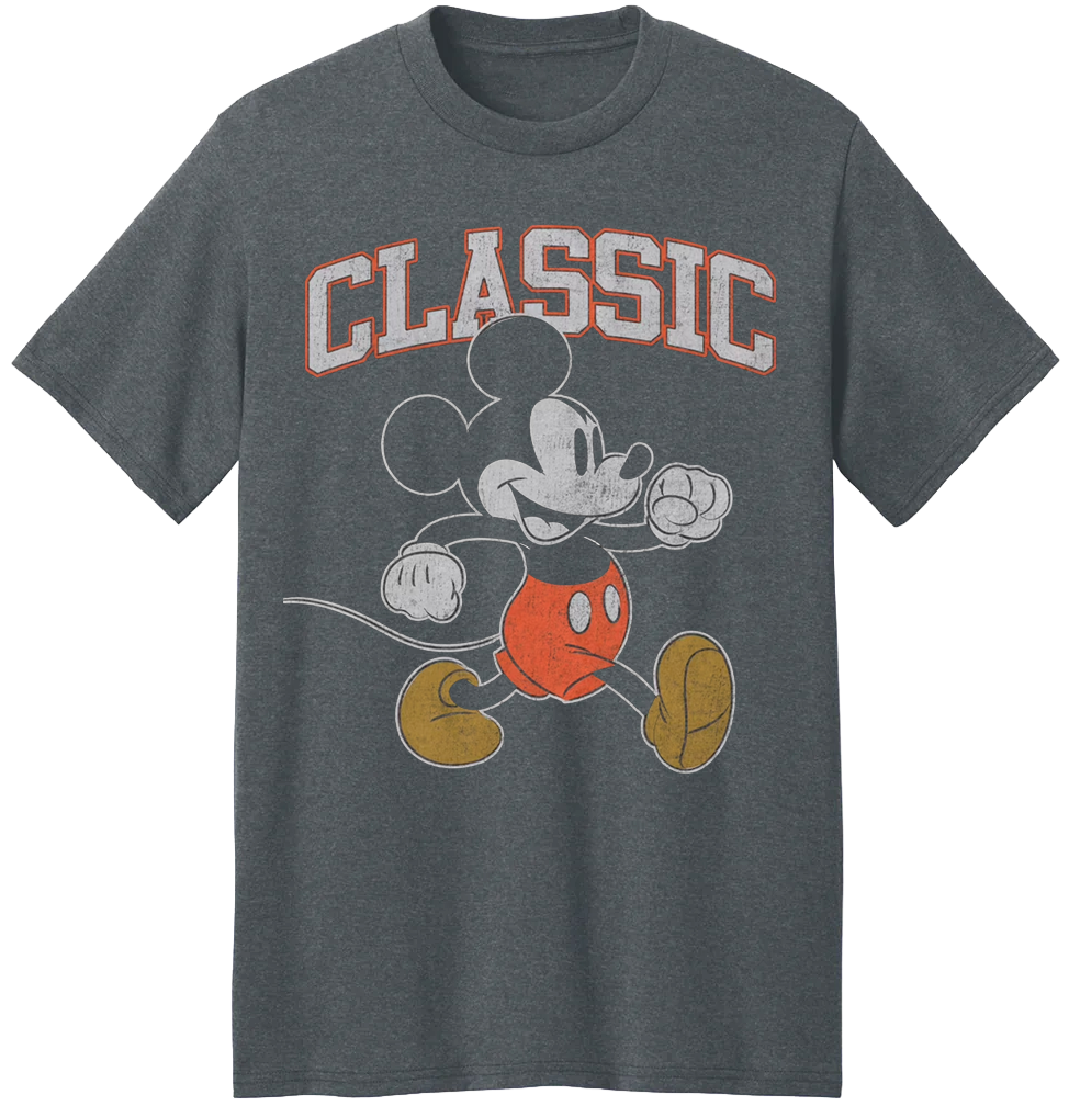 LICENSED DISNEY T-SHIRT CHARCOAL HTR - MICKEY STRUT