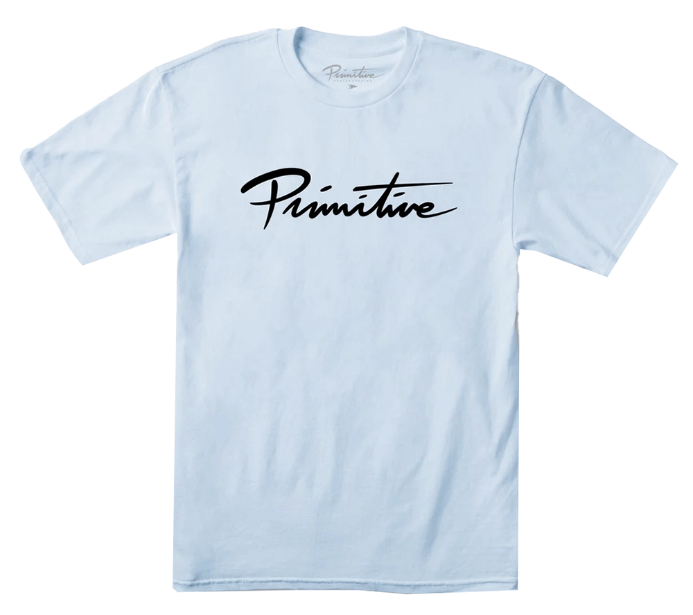 PRIMITIVE NUEVO T-SHIRT LIGHT BLUE - LOGO SCRIPT