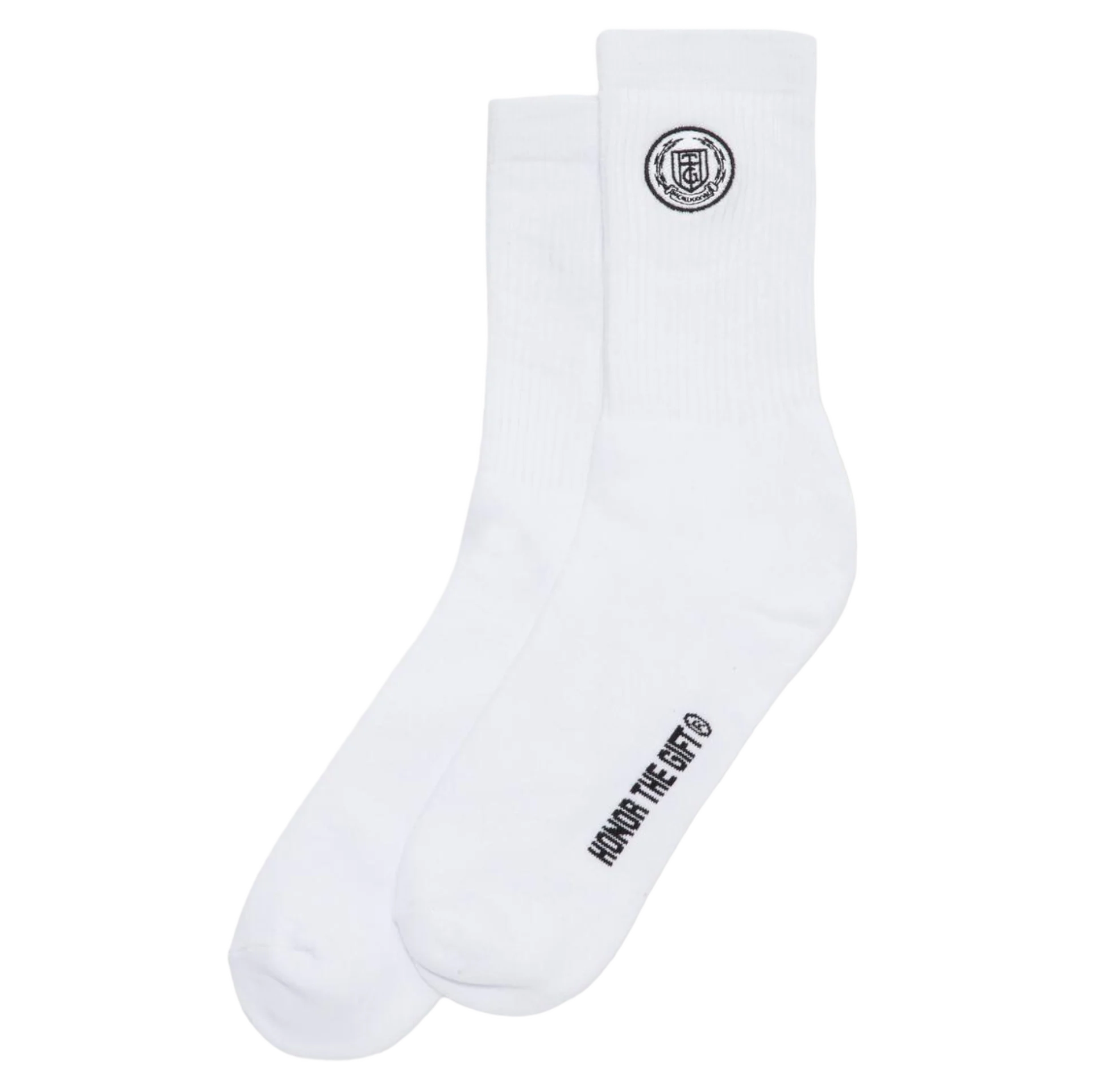 HONOR THE GIFT CREST RIBBED SOCKS WHITE - HTG230182