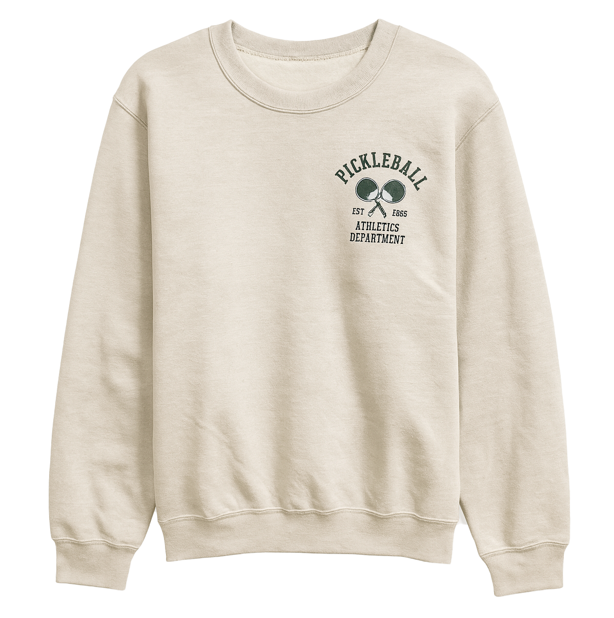 LICENSED PICKLEBALL CREWNECK SWEATSHIRT SAND - RIBW2558TRS