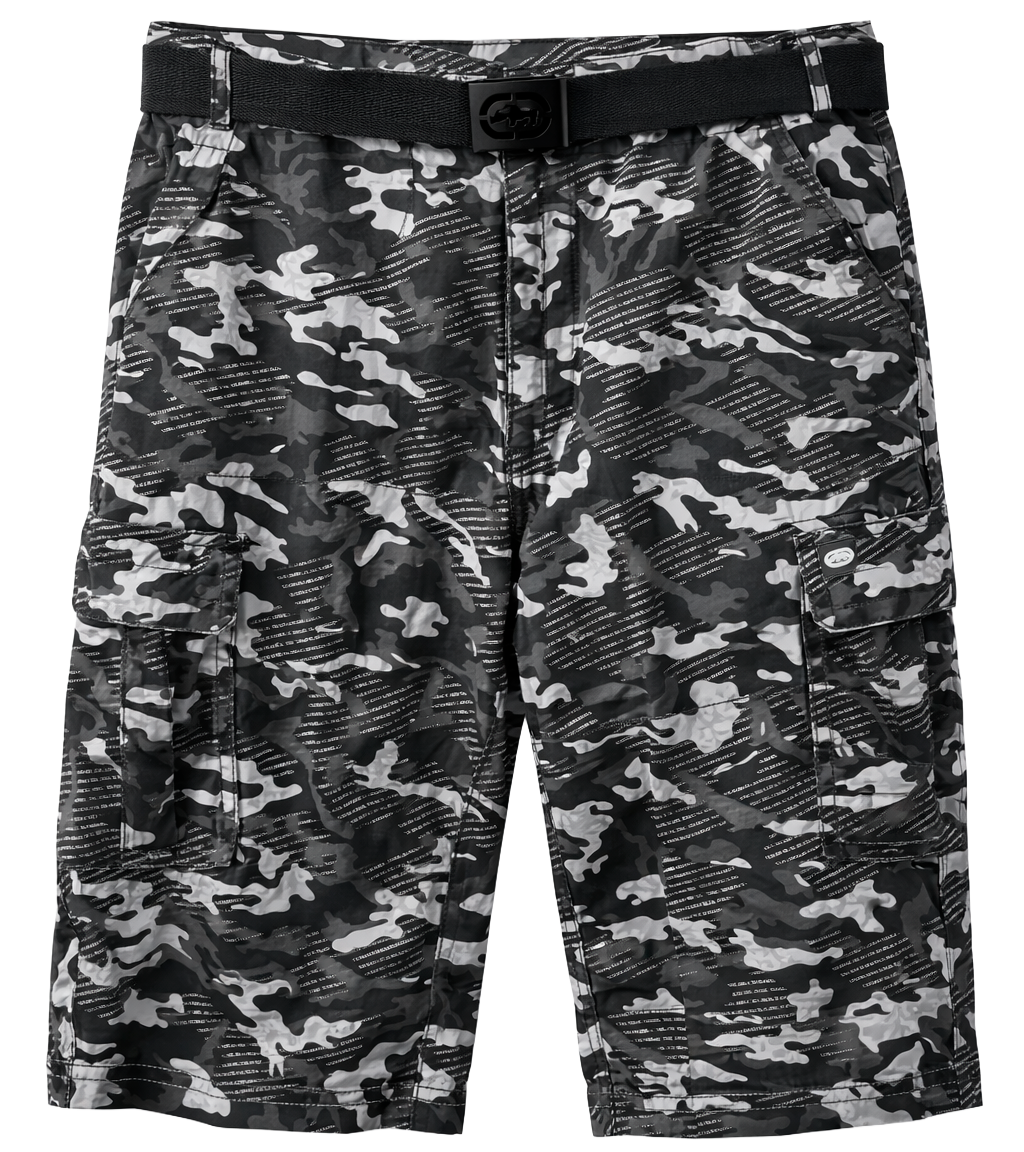 ECKO UNLTD BELTED CARGO SHORTS BLACK CAMO - EO10S11OM