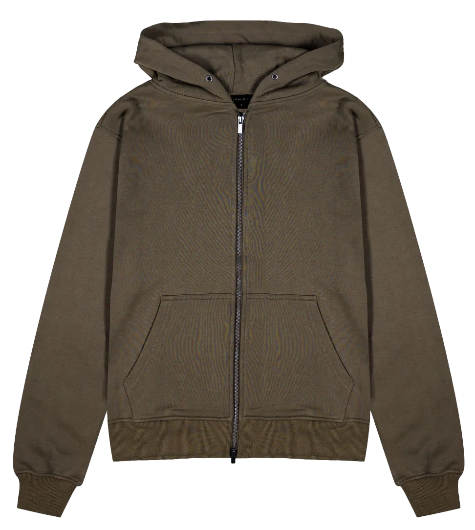 RICHIE LE ZIP HOODIE JACKET BROWN - RLC23-044