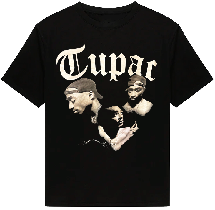 LICENSED MUSIC T-SHIRT (IR) BLACK - TUPAC