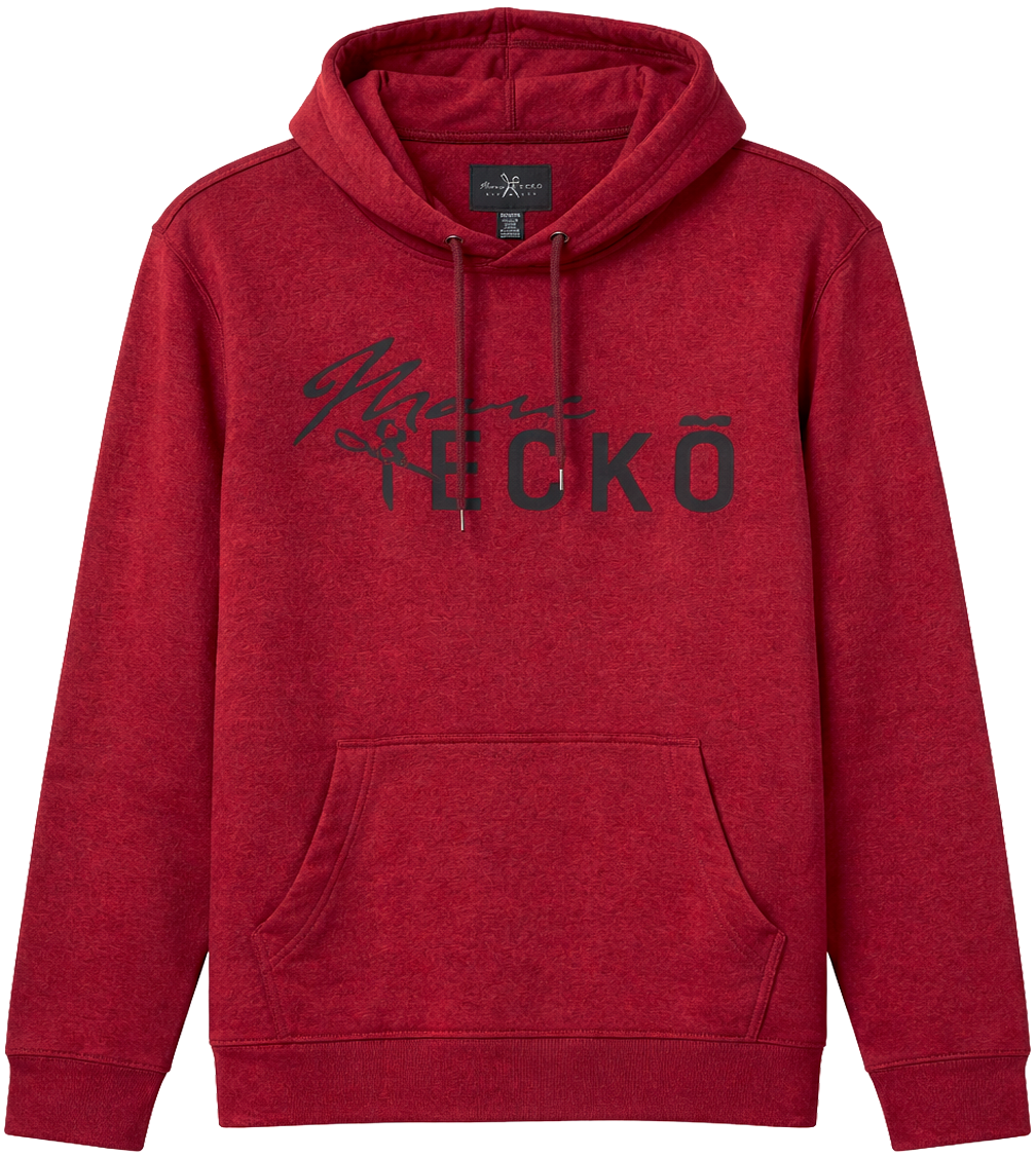 MARC ECKO FLEECE HOODIE RED MARLED - MK8H0154