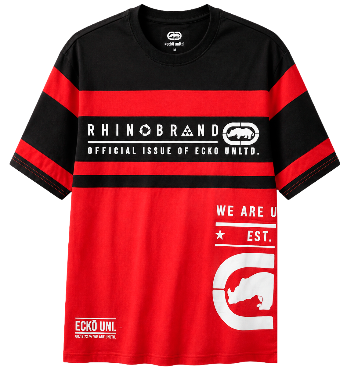 ECKO UNLTD GRAPHIC T-SHIRT BLACK/TRUE RED - EO15K1894