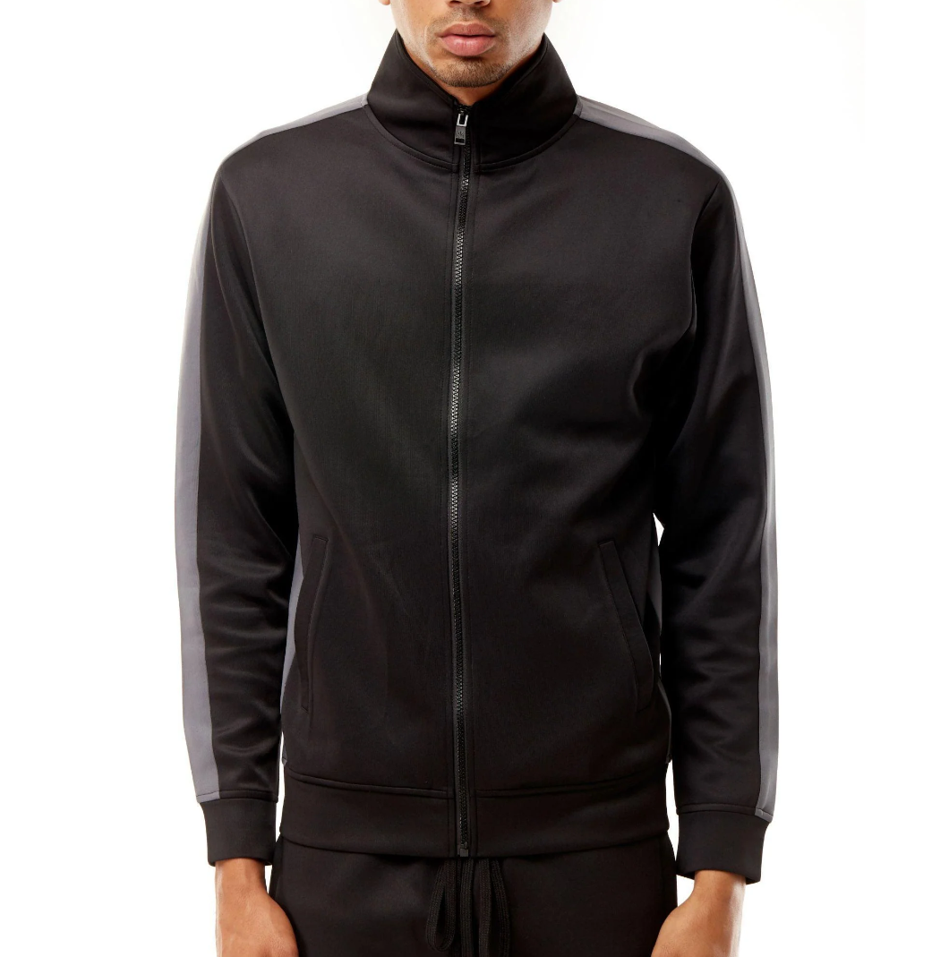 REBEL MINDS TRACK JACKET  BLACK/CHARCOAL - 100-501