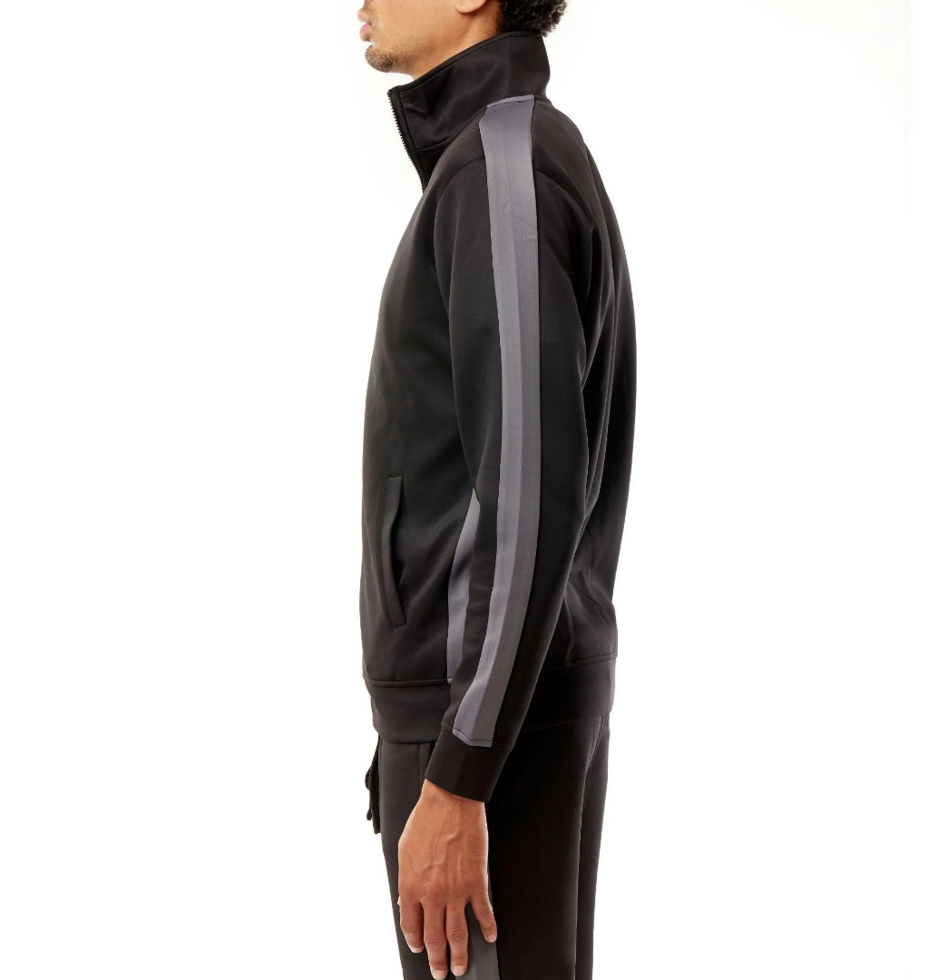 REBEL MINDS TRACK JACKET  BLACK/CHARCOAL - 100-501