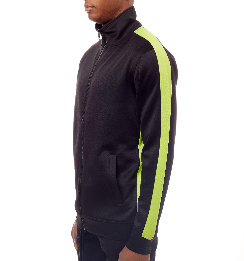 REBEL MINDS TRACK JACKET BLACK/LIME- 100-501