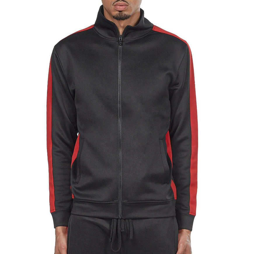 REBEL MINDS TRACK JACKET BLACK/RED - 100-501