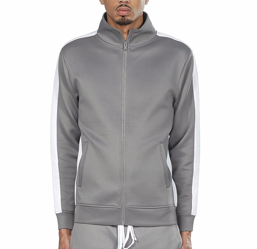 REBEL MINDS TRACK JACKET GREY/WHITE - 100-501