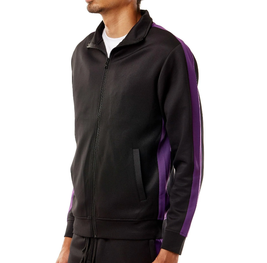 REBEL MINDS TRACK JACKET BLACK/PURPLE - 100-501