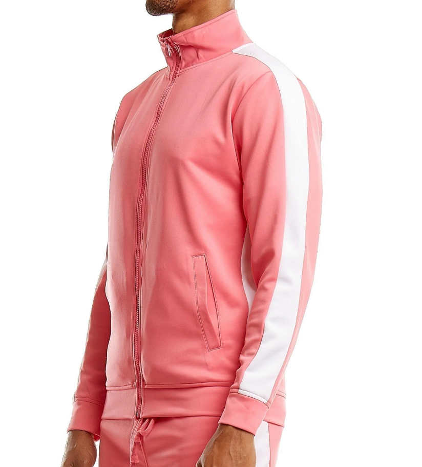 REBEL MINDS TRACK JACKET PINK/ WHITE - 100-502