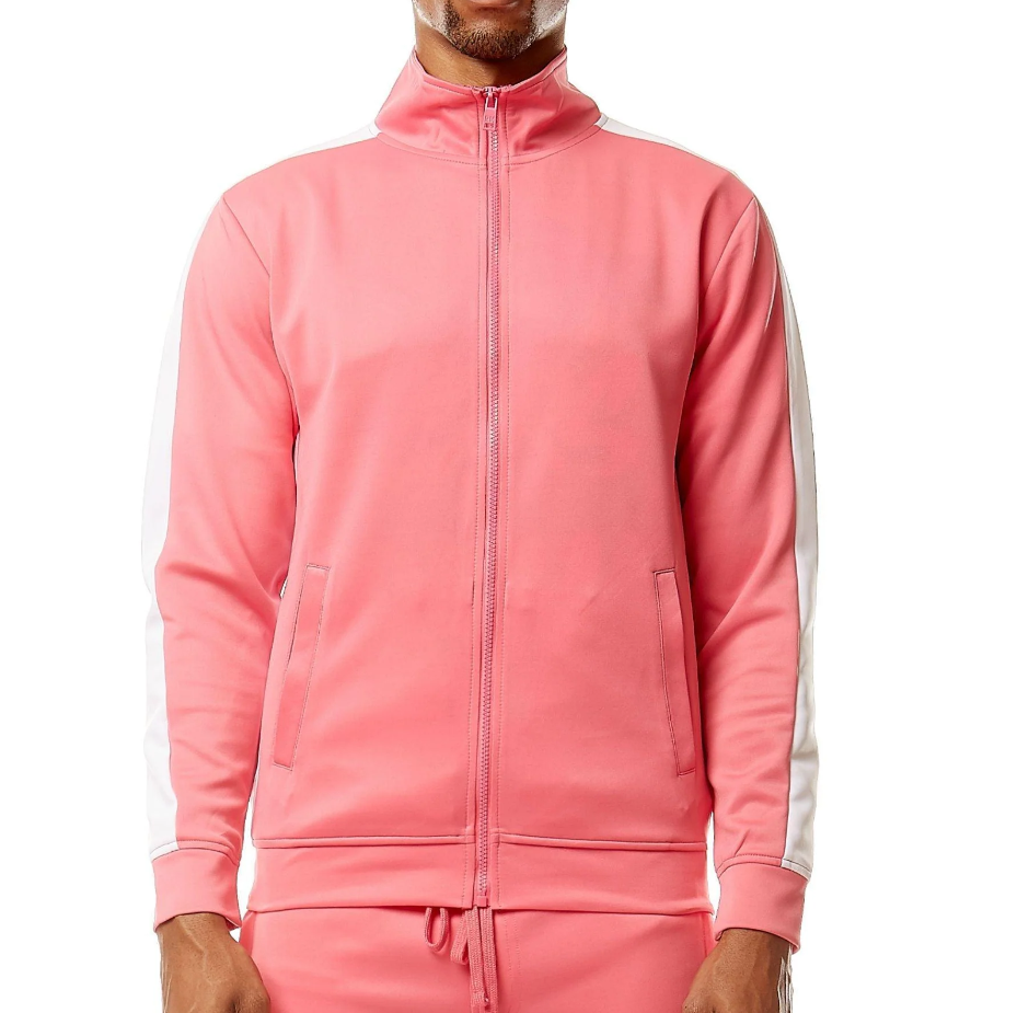 REBEL MINDS TRACK JACKET PINK/ WHITE - 100-502