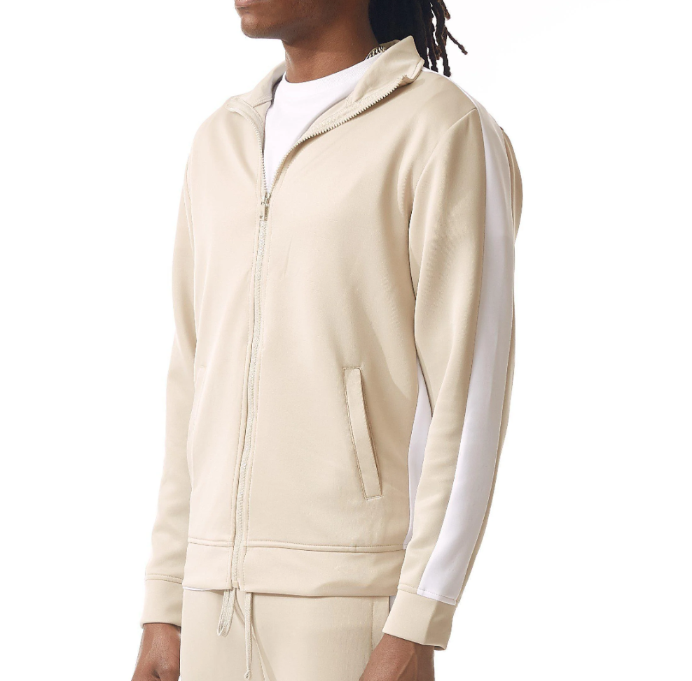 REBEL MINDS TRACK JACKET OATMEAL - 100-502