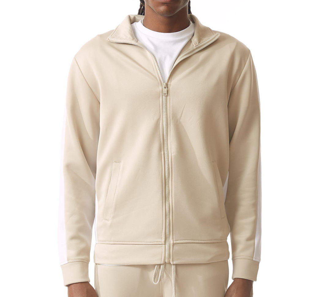 REBEL MINDS TRACK JACKET OATMEAL - 100-502