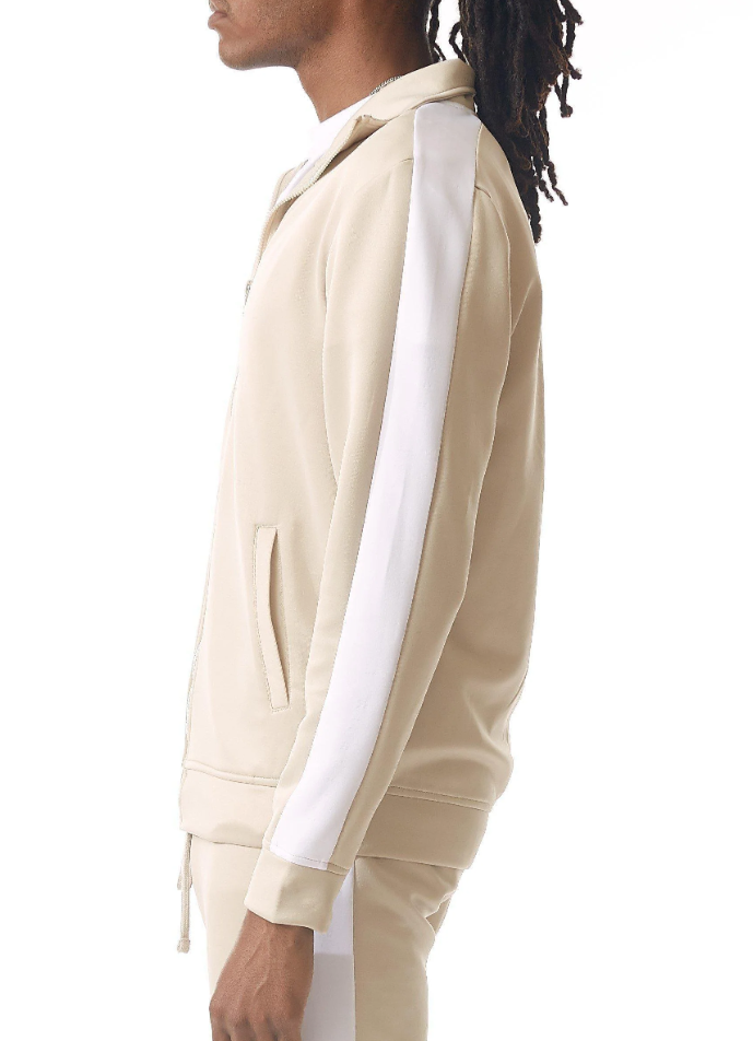 REBEL MINDS TRACK JACKET OATMEAL - 100-502