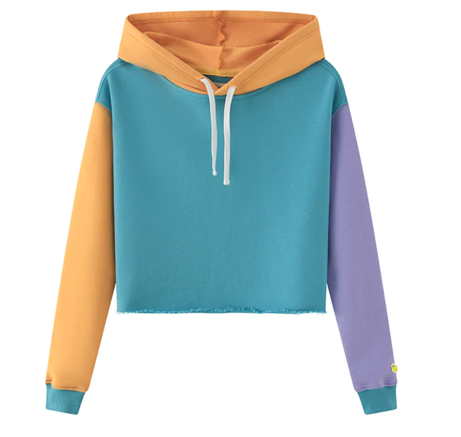 MCNAIRY & CO WOMENS CROPPED HOODIE MULTI - FUN