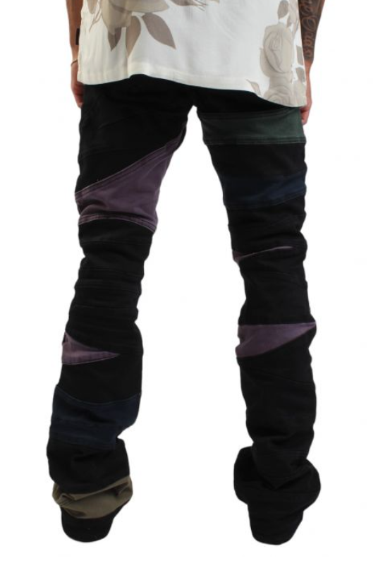 LIFTED ANCHOR STACKED FLAIR JEANS BLACK - LASP24-6