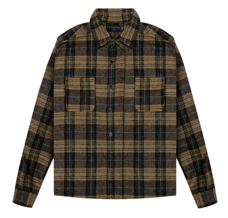 RICHIE LE BRUSHED FLANNEL SHIRT YELLOW/BLK - RLC-FL03