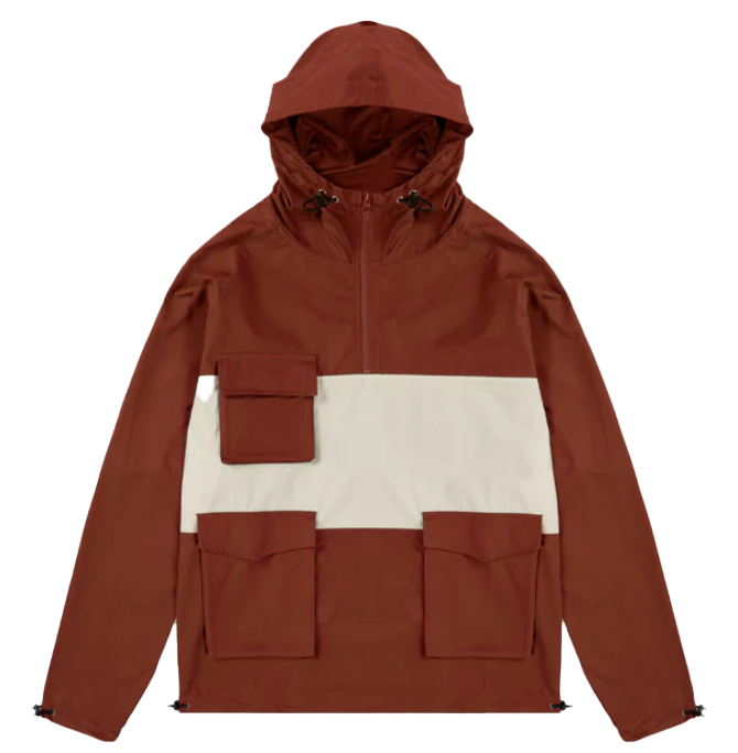 RICHIE LE HOODED ANORAK JACKET DEEP RED - RLC22-032