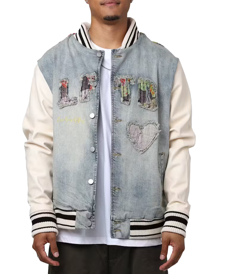 LIFTED ANCHOR DENIM JACKET DENIM/CREAM - LASP24-31