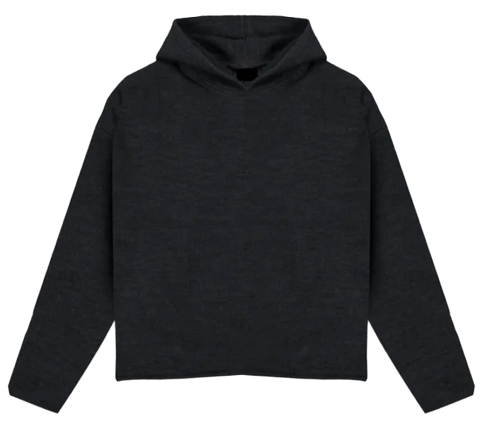 RICHIE LE RIB KNIT HOODIE BLACK - RLCFW23-001