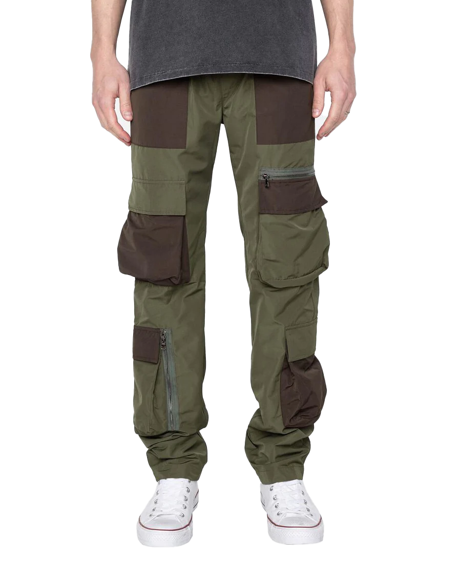 EPTM STACKED CARGO PANTS OLIVE/BLACK - EPTM009