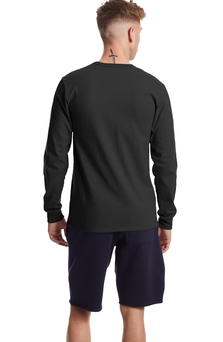 CHAMPION SOLID L/S SHIRT BLACK - T453-BK