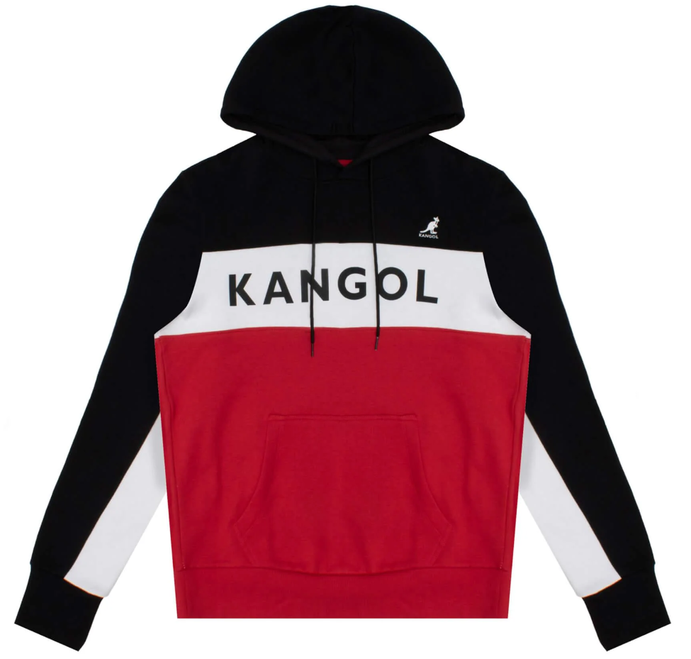 KANGOL FLEECE HOODIE BLACK COMBO - K96141