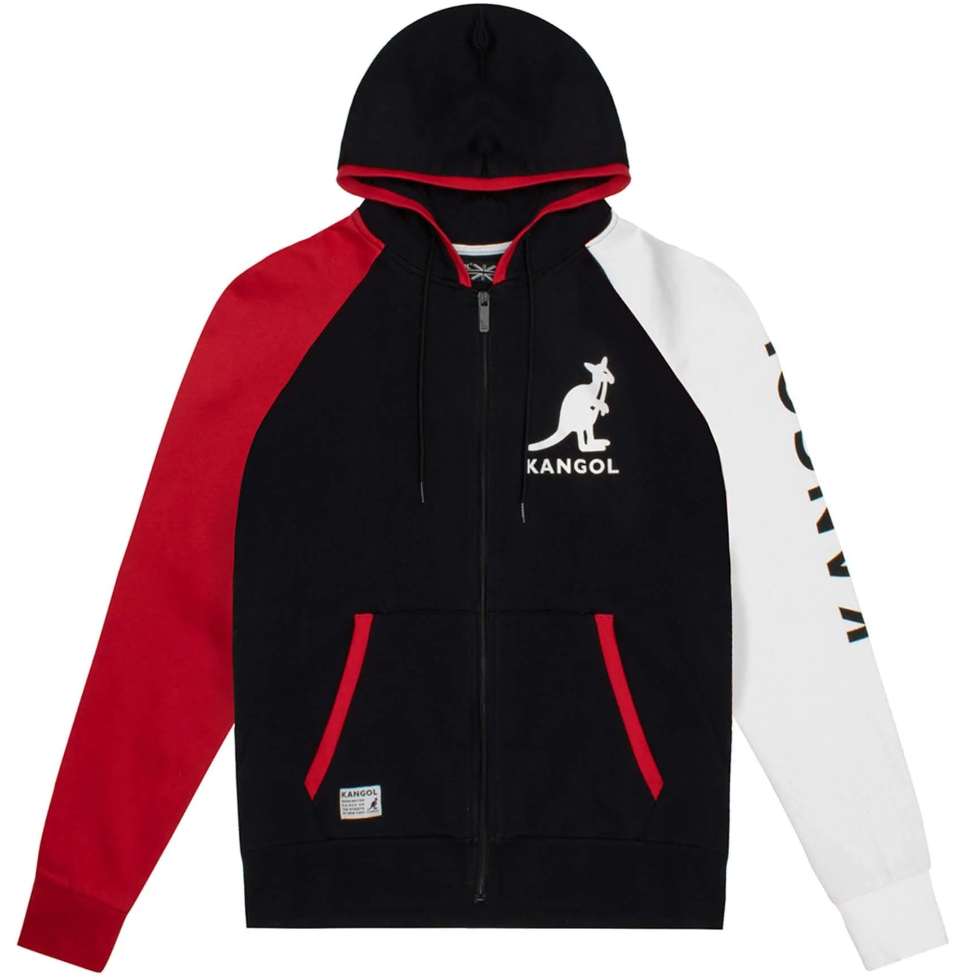 KANGOL ZIP JACKET HOODIE BLACK COMBO - K96142