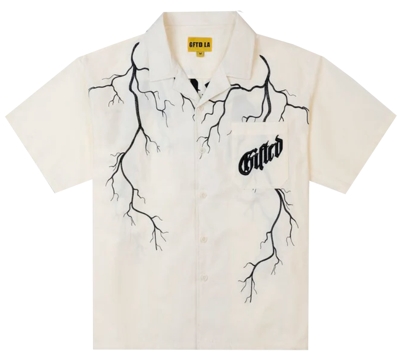 GFTD LA LIGHTENING BUTTON DOWN SHIRT BONE - GFSSP25-4