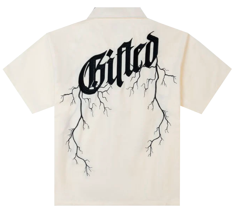 GFTD LA LIGHTENING BUTTON DOWN SHIRT BONE - GFSSP25-4