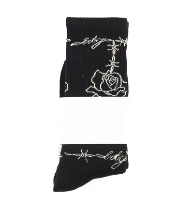 HONOR THE GIFT ROSE WIRE RIBBED SOCKS BLACK - HTG230480