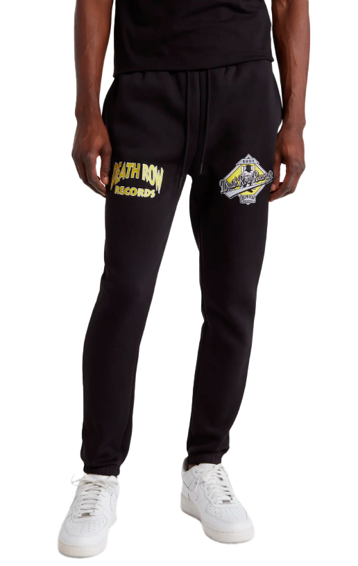 DEATH ROW RECORDS BASEBALL JOGGER PANTS BLACK - 3DR70605