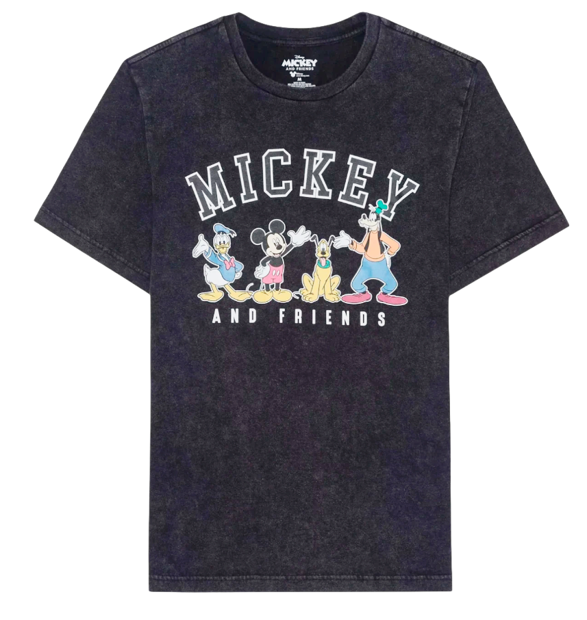 LICENSED DISNEY T-SHIRT BLACK WASH - MICKEYFNDS1