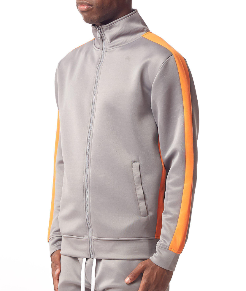 REBEL MINDS TRACK JACKET GREY/ORANGE - 100-502